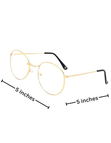 Image of BookMyCostume Golden Spects Gandhiji Glasses Santa Claus Scholar Drama Theater Spectacles for Role Play Costume Accessory | Kids