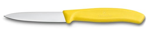 Image of Victorinox Swiss Made Stainless Steel Swiss Classic Paring Knife, Kitchen Tools, Kitchen Items, 8 cm Straight Edge, Yellow, 6.7606.L118
