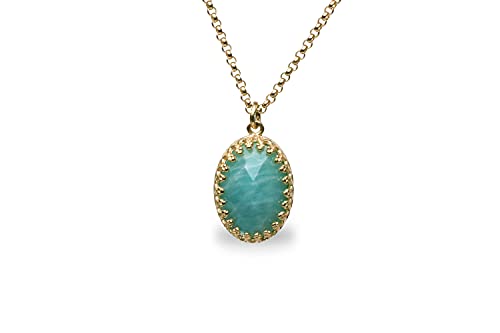 Collier en Amazonite avec pendentif en or : le cadeau d'anniversaire idéal - 6