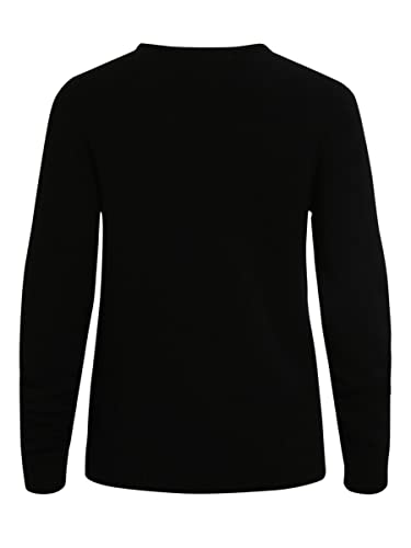 Vila Clothes Damen Pullover VIRIL L/S V - Neck Knit TOP - NOOS 14042769, Einfarbig, Gr. 40 (Herstellergröße: L), Schwarz (Black)