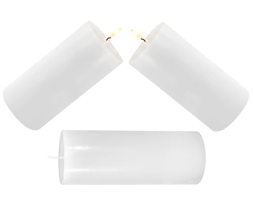 Bougies piliers déco maison restaurant église lot de 3 grandes bougies cylindriques 7,6x15,2