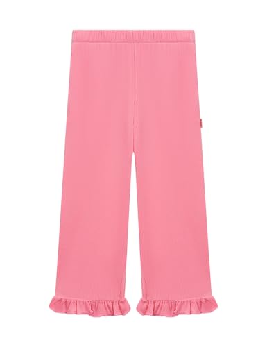 Image of Toddler Girl Pants Soft Bamboo Viscose Casual Ruffle Wide Leg Trousers for Kids with Pockets