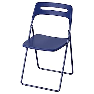 IKEA Nisse Stainless Steel Multipurpose Epoxy Powder Coating Folding Chair for Office Use, Kids, Home (Blue)