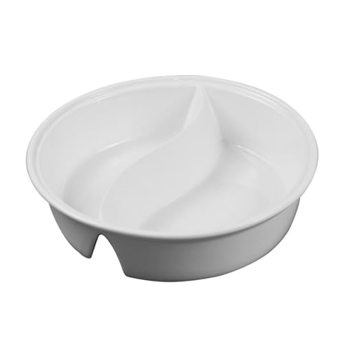 Baluue 陶磁器製ダブル仕切り麺鉢 太極デザイン 和風サラダ ラーメン用割ボウル 食器 清潔簡単調理便利