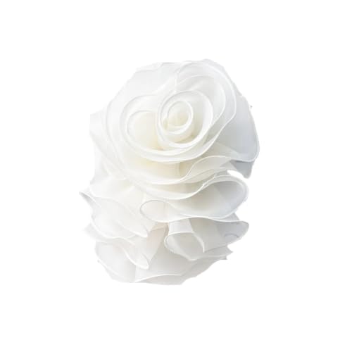 Broche flor tela rosa gasa multicapa alfileres solapa mujer boda