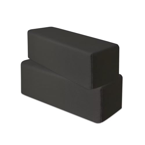 2 Pack Couch Arm Rest Pillow, Leatharie Waterproof Cover, High Density Foam Armrest Cushion, Headboard Cushion Elbow Support for Sofa Bed and Armchair,Black,6x6x20in
