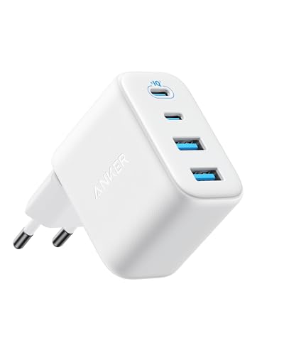Anker Zolo Cargador iPhone Carga rapida GAN 50 W, Adaptador de Pared de 4 Puertos con Salida, 2 USB C y 2 USB A, Compacto, para iPhone 17/16, MacBook, iPad, Galaxy y más (Cable no Incluido)