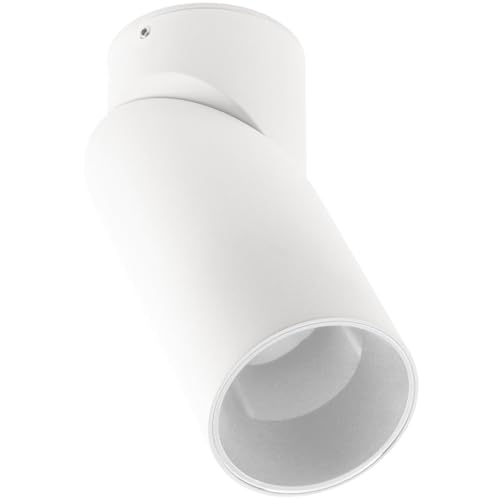 GTV Spot Plafonnier Orientable VIRGO, Douille GU10, Design Cylindrique Moderne, Max 20W, Luminaire en Aluminium, pour Éclairage d'Accentuation Intérieur,...
