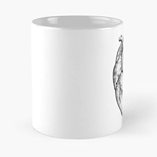 Stippling Fine Pointillism Art Sketch On Dotwork Paper Ink Stipple La Mejor Taza de café de cerámica de mármol Blanco de 11 oz