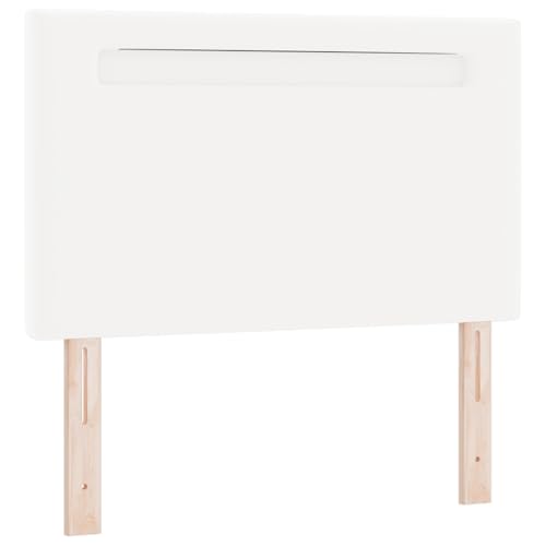 vidaXL Testiera Elegante in Legno Bianco Altezza Regolabile e luci LED Integrate, Design Moderno per Letto Singolo, Finitura Legno Naturale, Pezzo Decorativo Chic, 90 cm