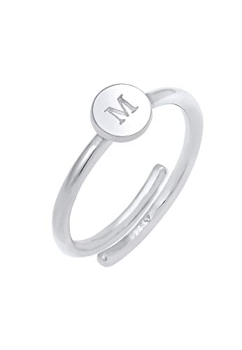 Bague femme lettre M en argent minimaliste pour un style quotidien