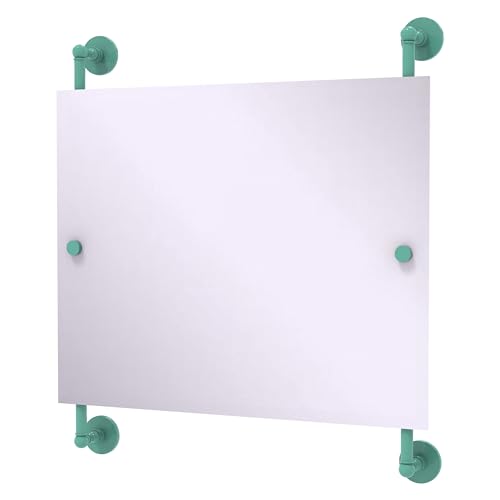 Allied Brass P1000-27-93-SFG Prestige Skyline Landscape Rectangular Frameless Rail Mounted Mirror, Sea Foam Green