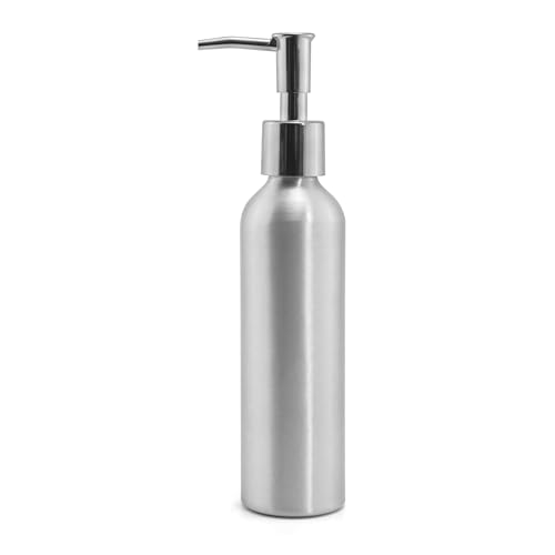 Elitzia ETOH01 ETOH02 Massageölwärmer, Metallpumpe, Flaschenspender, 1 Packung, 250 ml, tragbarer Zylinder-Massageöl-Gel-Lotionspumpe, langlebig, nachfüllbare Behälter (Aluminiumflasche)