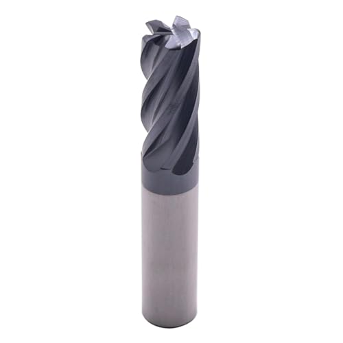 Image of High Performance Solid Carbide Corner Radius End Mill - AlCrN Coated, Variable Helix- .060 inch Corner Radius, 5 Flute, 1 /2 inch Cutting Diameter, 1 /2 inch Shank Diameter, 1-1 /4 inch Length of Cut, 3 inch Overall Length