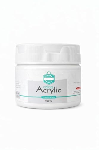 Image of Acrylic Paint 100ml for Artist & Craft Painting Colour Smooth Finish Art Paint Perfect for Canvas Wood - White & Golden - Pack of 2