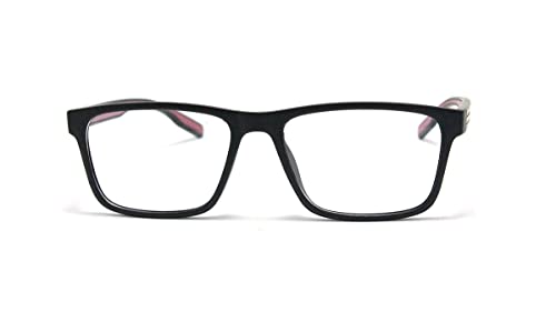 Óculos Armação Masculino Com Lentes Sem Grau Jc-1024 (Tamanho-único, Vermelho-Preto)