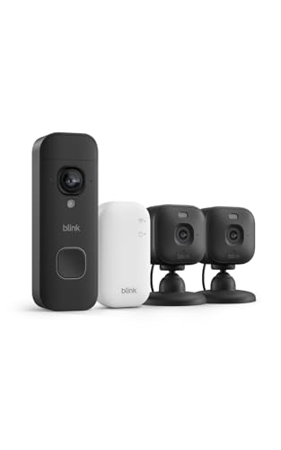 Image of Blink Battery Doorbell 2K+ (newest model) and Mini 2K+ (newest model) - 2K video resolution, enhanced audio. Sync Module Core included. 2 Cameras + Battery Doorbell 2K+ (Black)