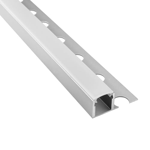 tktrading24 T77 LED Alu Premium Fliesenprofil 12mm silber - 1m milky
