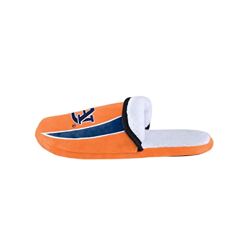Image of FOCO mens NCAA College Team Logo Sherpa Moccasin Slippers