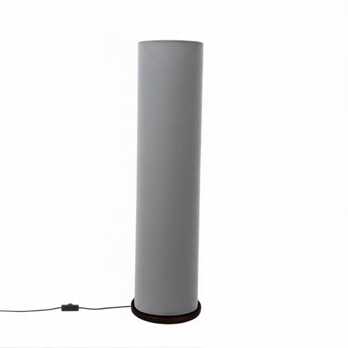 Image of Cylinder Shape Wooden Base Corner Decorative Floor Lamp with Fabric Shade for Bedroom, Living Room, Home Decor, Pack of 1 (Gray)
