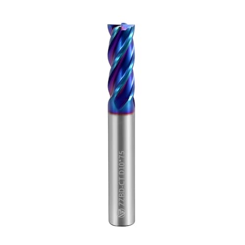 Image of Carbide Square End Mills-4 Flute HRC65 TiSiN Coated,for Milling Alloy Steels, Hardened Steel, Metal etc.1 Pcs D10x75mm