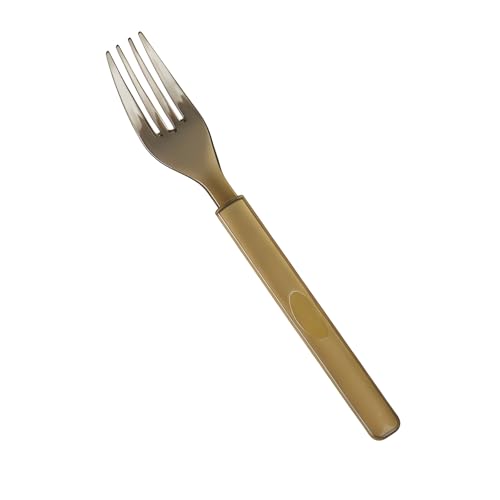 50 Count Heavy Duty Brown Plastic Forks, BPA-Free Premium Disposable Silverware, Heat Resistant & Durable, Brown Plastic Cutlery for Parties & Everyday Use