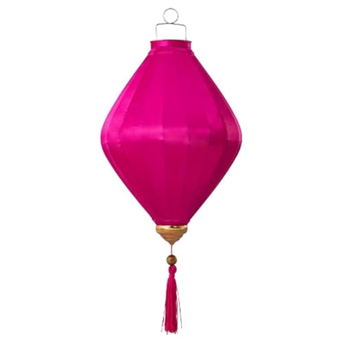 Farolillo de seda chino, farolillo colgante ovalado vietnamita, decorativo japonés con borla for bodas, fiestas, festivales y decoración del hogar(Red,14 Inch)