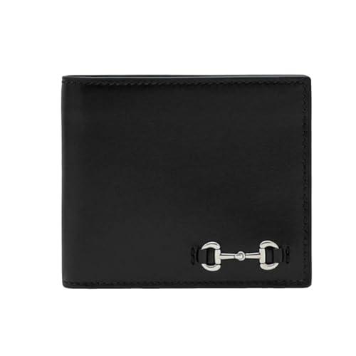 [グッチ] 財布 メンズ 2つ折り ホースビットコインウォレット レザー ブラック 846953 AAFP1 1000 [並行輸入品]