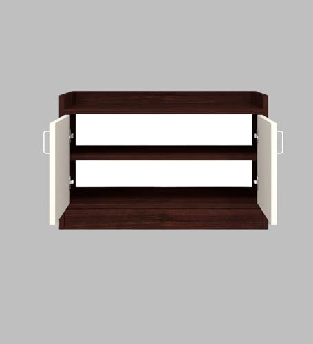 Image of SPECIALITY PANELS Wooden Shoe Cabinet with Cushion Seating Bench Shoe Rack with Doors Spacious Storage Shelves Entryway Shoe Organizer Cabinet for Home Living Room Bedroom Hallway | DIY Assembly