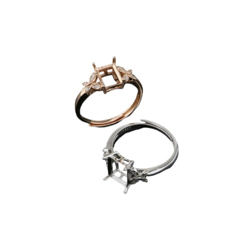 Anillo de punta ajustable de plata 925 con pavé de mariposa para diseños DIY 3