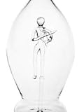 dekorativ Oberstdorfer Glashütte Flasche bauchige Glaskaraffe Figurenflasche dekorative Sternzeichenflasche mit Glasschütze innen aus klarem Glas befüllbar mundgeblasen Füllmenge 0,5 liter Höhe 30 cm