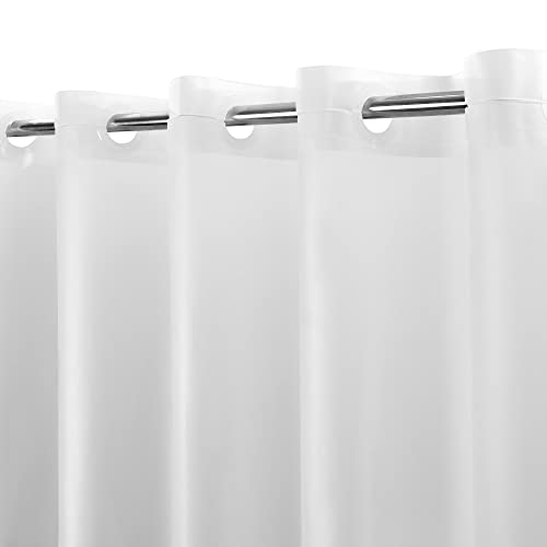 ABLUEN No Hook PEVA Shower Curtain or Liner - 8G Heavy Duty Frosted Bathroom Shower Curtain No Hooks Required Waterproof Plastic & PVC Free Standard Size 71 x 74 Frost