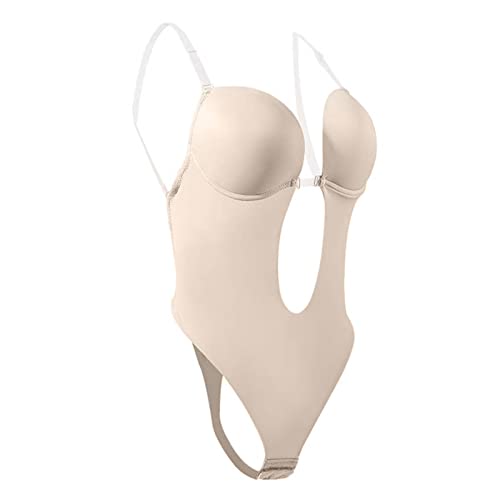 Tytlyworth Rückenfreier körperformender BH - Rückenfreier eingebauter BH Body Shaper,Damen-Partykleid, durchsichtige Träger, unsichtbarer BH für Hochzeitskleid, Bauchkontrolle Cover