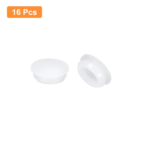 Image of uxcell 16 Pcs Silicone Plugs, Rubber Round Snap in Locking Hole Plugs for 14.5-15.5mm Hole, Hole Stoppers Waterproof Hole Plug for Metal Tube, Furniture End Caps Inserts, Clear