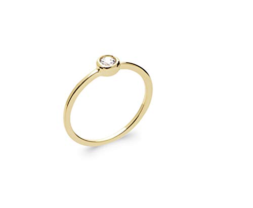 Bague Anneau Plaqué Or 18k Tata Gisèle et son Solitaire Oxyde de Zirconium de haute joaillerie