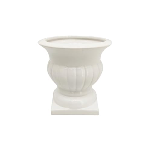 Coppa ovale in ceramica bianca stile romano 12,5 x 7 x h. 9 cm