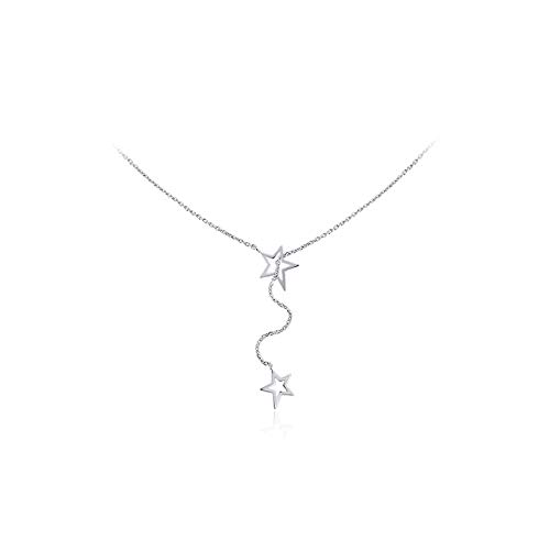 LYGBAOFUL Exquisite Persönlichkeit 925 Silber Hohl Stern Halskette Koreanische Trend Yueran Stern Bewegung Halskette