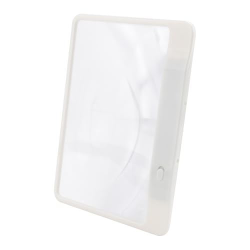 Leselupe mit Licht für Senioren, Ganzseitige Buchlupe Um die Seiten 3X GrößEr zu Sehen, Blendfreies Lupen Lesehilfe Vergröserung, Optische Qualität, für Bücher, Arbeit, Nähen, Lesen