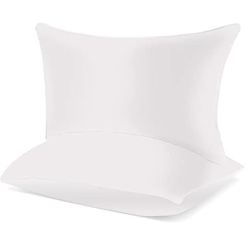 Oakias Set of 2 Piping Pillows - Pair of Queen Sized Side Sleeping Pillows - Easy Care Cotton Piping Pillows Cover