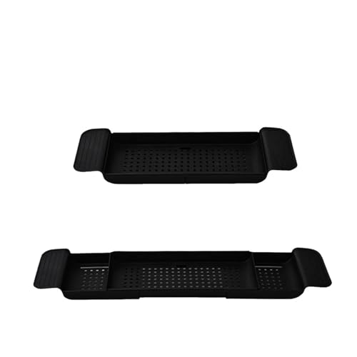 Mensola portaoggetti multifunzionale retrattile per vasca da bagno antiscivolo per asciugamani vassoio da bagno con supporto per scarico accessorio da bagno salvaspazio.