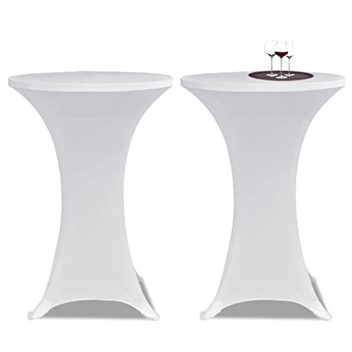 Housse de table debout extensible blanche Ø 80 cm lot de 4