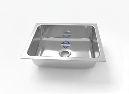 Image of NIRALI Kitchen Sink 16 x 14 Inch 304 Stainless Steel | Single bowl Sink Round Coupling | Rust & Stain Resistant | Matt Finish | Minimizes Sound Orbis Kitchen SInk (Matt, 16 inch x 14 inch x 7 inch)