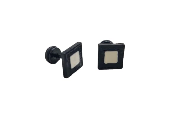 modeva "elevate your essence" Magnetic Square Stud Earrings, Black with White Centre Design, Unisex Fashion Jewellery-picture-21