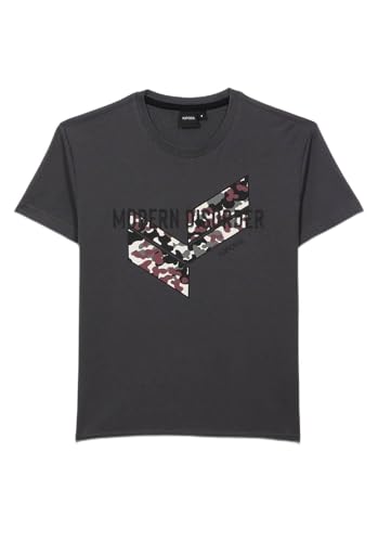 Kaporal, Tee Shirt pour Garcon, Modèle EWAG, Couleur Dark Grey, Taille 8 Ans