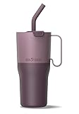 Klean Kanteen 26 oz Rise Tumbler - Insulated, Reusable Stainless Steel Tumbler - Splash-Proof Straw Lid - Climate Lock Vacuum Insulated - BPA-Free Stainless Steel - Dishwasher Safe - Dusty Orchid