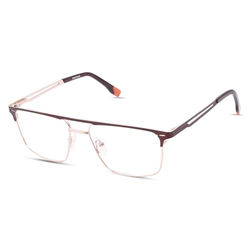 Image of TEEN & 20 Rectangle Blue Cut Computer Glasses for Men | Anti-Glare Zero Power Eyeglasses Frame for Eye Protection & Digital Screen Use - TN9004