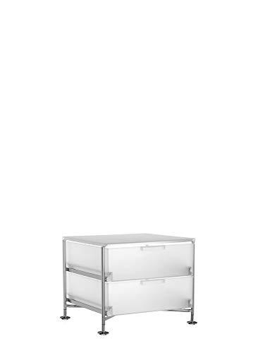 Kartell Mobil, Mobile Contenitore, 2 cassetti, Senza Ruote, Ghiaccio