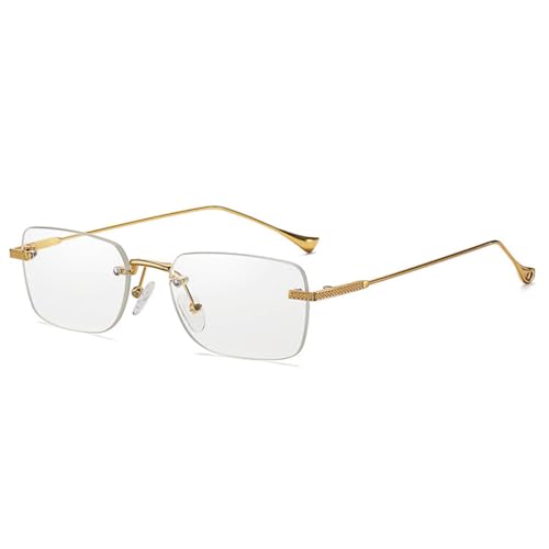 Lunettes de soleil sans monture rectangulaires aux finitions soignées style rétro chic