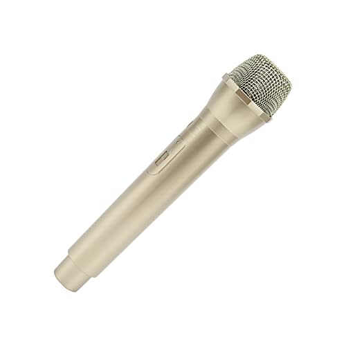 Evonecy Microphone Prop, Micro Prop en Plastique léger Exquis pour Les Discours des Enfants Jouets pour Enfants, Fêtes pour Les représentations sur scène Accessoires de Photographie(Or) Cover