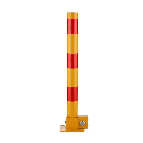 Borne de sécurité en acier jaune et poteau de gestion du trafic d'allée